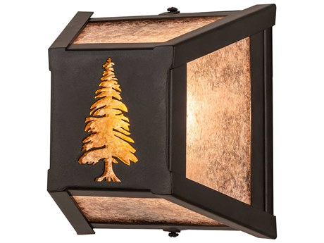 Meyda Pines 3-Light Black Glass Wall Sconce