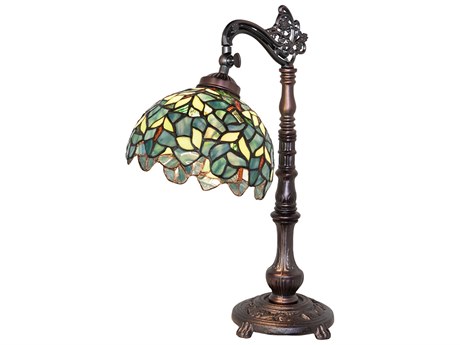 Meyda Nightfall Wisteria Mahogany Bronze Desk Lamp