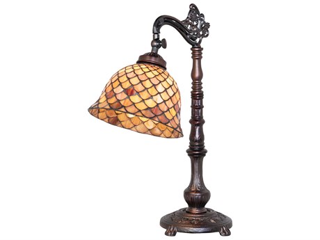 Meyda Tiffany Fishscale Mahogany Bronze Desk Lamp