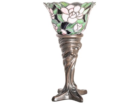Meyda Begonia Mahogany Bronze Glass Tiffany Table Lamp