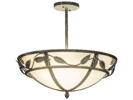 Meyda Estelle 2-Light Black Glass Bowl Semi Flush Mount