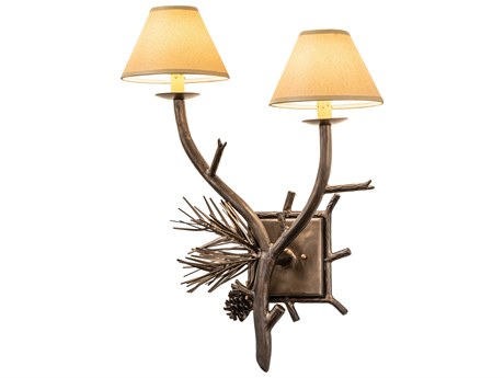 Meyda Lone Pine 2-Light Antique Copper Wall Sconce