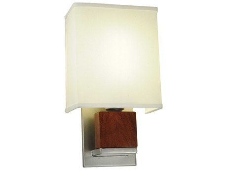 Meyda 1-Light Nickel Natural Wood Wall Sconce