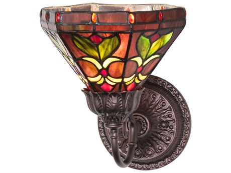 Meyda Middleton 1-Light Mahogany Bronze Traditional Wall Sconce