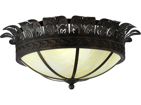Meyda Crowne 4-Light Black Bowl Flush Mount