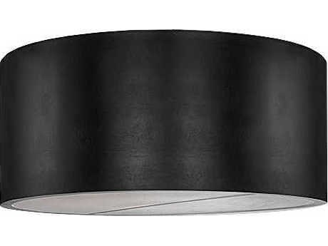 Meyda Cilindro 10-Light Black Glass Drum Flush Mount