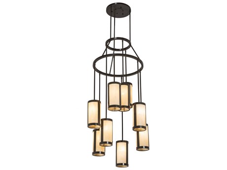 Meyda Cartier 9-Light Timeless Bronze Cylinder Chandelier