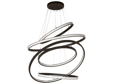 Meyda Anillo Black Glass LED Round Pendant