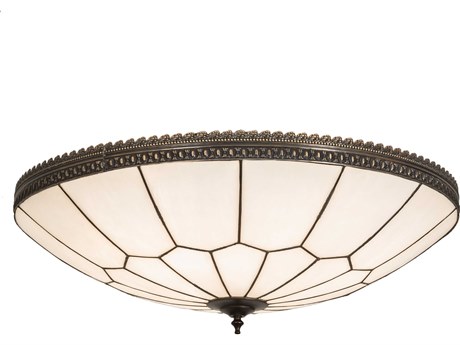 Meyda Vincent Honeycomb 6-Light Craftsman Brown Glass Bowl Flush Mount