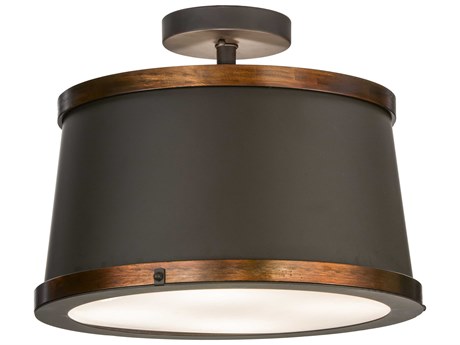 Meyda Cilindro 4-Light Steel Drum Semi Flush Mount