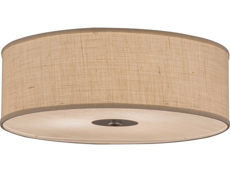 Meyda Cilindro 3-Light Nickel Drum Flush Mount
