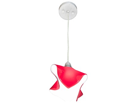 Meyda Handkerchief 1-Light Brushed Nickel Glass Mini Pendant