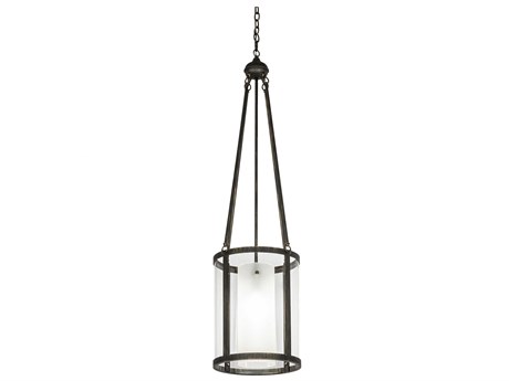 Meyda Cilindro 1-Light Black Glass Cylinder Pendant