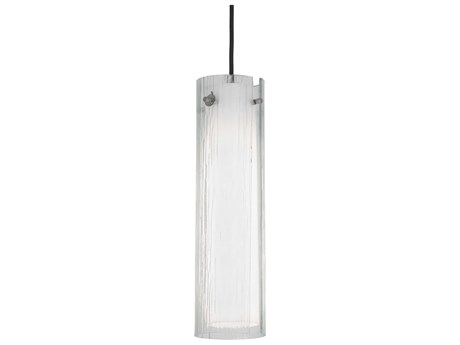 Meyda Cilindro 1-Light Nickel Glass Cylinder Mini Pendant
