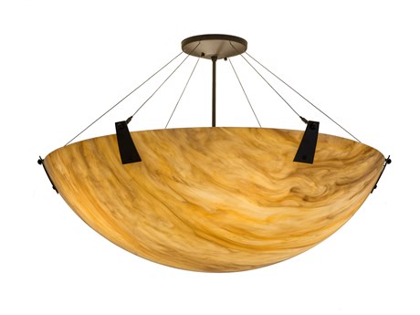 Meyda 4-Light Oil Rubbed Bronze Glass Bowl Semi Flush Mount