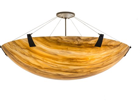 Meyda 6-Light Oil Rubbed Bronze Glass Bowl Semi Flush Mount