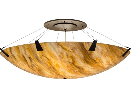 Meyda 12-Light Oil Rubbed Bronze Glass Bowl Semi Flush Mount