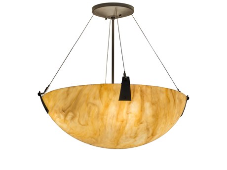 Meyda 4-Light Oil Rubbed Bronze Glass Bowl Semi Flush Mount