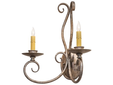 Meyda Phillipe 2-Light Gray Wall Sconce