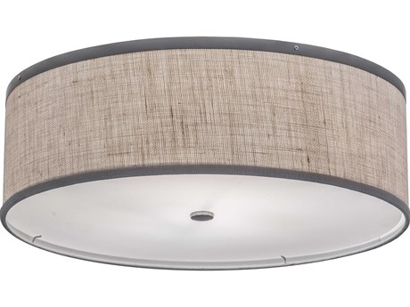Meyda Cilindro 2-Light Nickel Drum Flush Mount