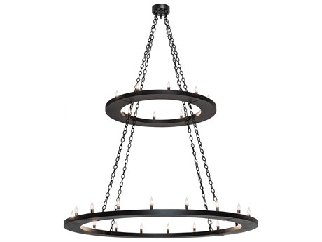 Meyda Loxley 28-Light Black Candelabra Tiered Chandelier