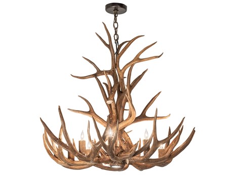 Meyda Antlers 9-Light Brown LED Chandelier