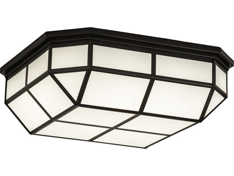 Meyda Black Glass LED Flush Mount