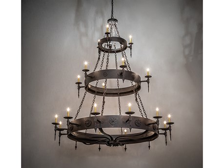 Meyda Warwick 21 3-Light Chocolate Black Candelabra Tiered Chandelier