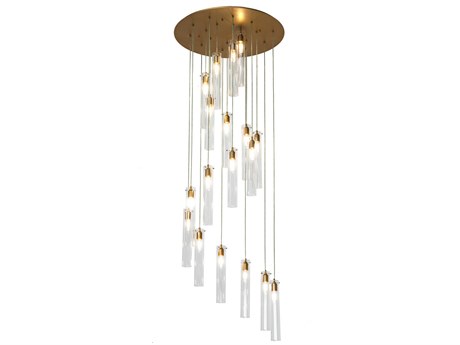 Meyda Cilindro 18-Light8-Light Gold Glass Cylinder Pendant