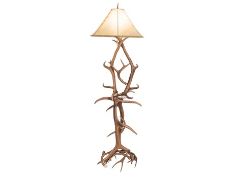 Meyda Antlers Wood Floor Lamp