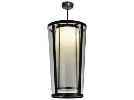 Meyda Cilindro 1-Light Timeless Bronze Glass Cylinder Semi Flush Mount