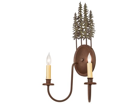 Meyda 2-Light Rust Brown Wall Sconce