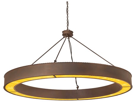 Meyda Loxley Brown Glass LED Round Pendant