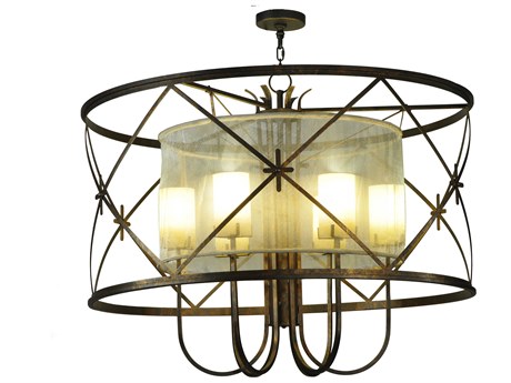 Meyda Penelope 6-Light Steel Cylinder Chandelier