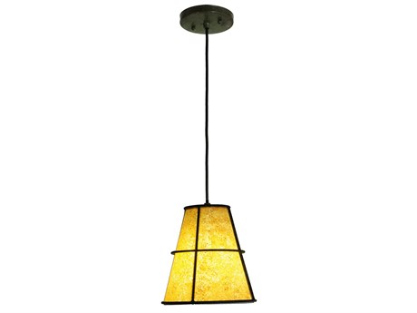 Meyda Cilindro 1-Light Weathered Brass Mini Pendant