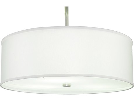 Meyda Cilindro 3-Light Brushed Aluminum Silver Drum Pendant