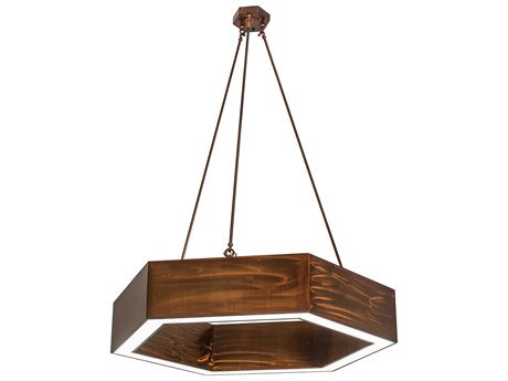 Meyda Vintage Copper LED Geometric Pendant