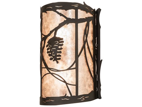 Meyda Whispering Pines 2-Light Oil Rubbed Bronze Steel Glass Wall Sconce
