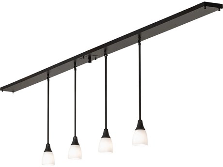 Meyda 4-Light Black Glass Bell Island Pendant