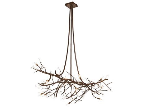 Meyda Winter Solstice 11-Light Bronze Glass LED Island Pendant
