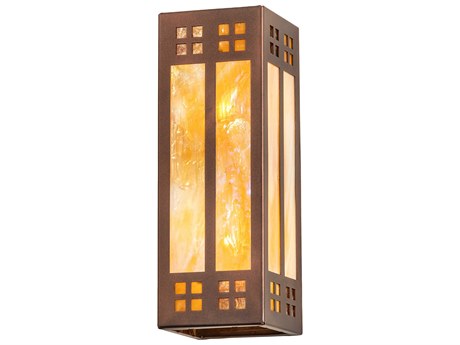 Meyda Prairie Loft 2-Light Brown Glass Wall Sconce