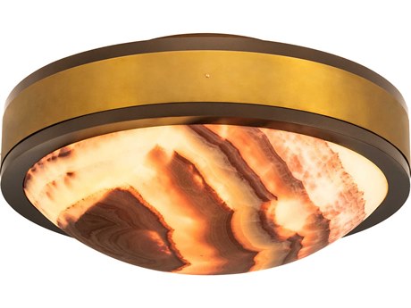 Meyda 6-Light Bronze Gold Bowl Flush Mount