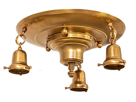 Meyda Revival 3-Light Polished Brass Flush Mount