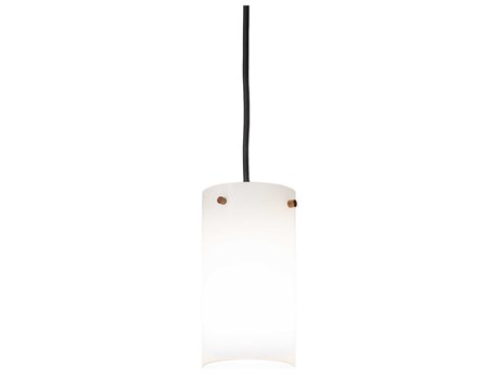 Meyda Cilindro 1-Light Antique Copper White Glass Cylinder Mini Pendant