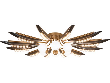 Meyda Gold Metallic Ebony Stain Semi Flush Mount