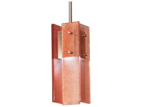 Meyda Shutter 1-Light Nickel Glass LED Mini Pendant