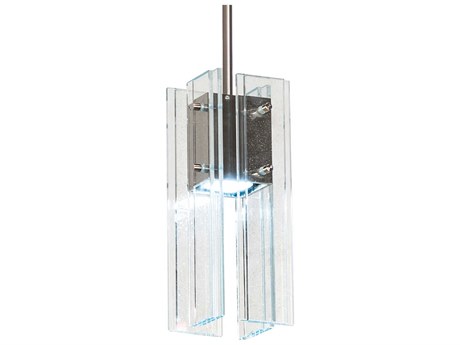 Meyda Shutter 1-Light Nickel Glass LED Geometric Mini Pendant