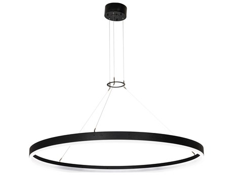 Meyda Anillo Textured Black LED Round Pendant