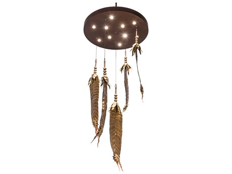 Meyda 10-Light Vintage Copper Mahogany Bronze Pendant
