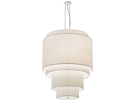 Meyda Cilindro 4-Light Burnished White LED Drum Pendant